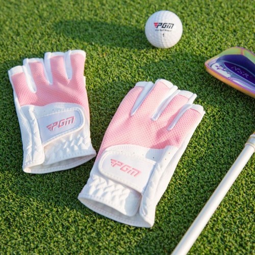 Pair leather golf gloves - leather,